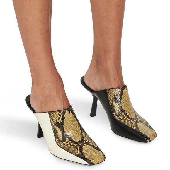 JIMMY CHOO Marcel 85mm Snake-effect Leather Mules - Picture 3 of 17